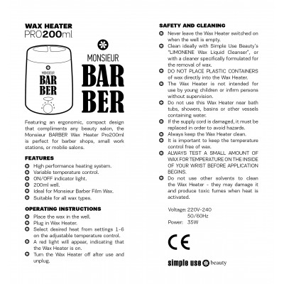 Monsieur Barber Συσκευή Θέρμανσης Κεριού 200ml